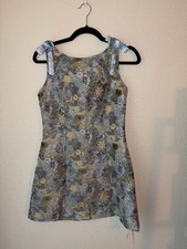 BRAND NEW - CIDER Jacquard Boat Neck Floral Bowknot Mini Dress, size 4