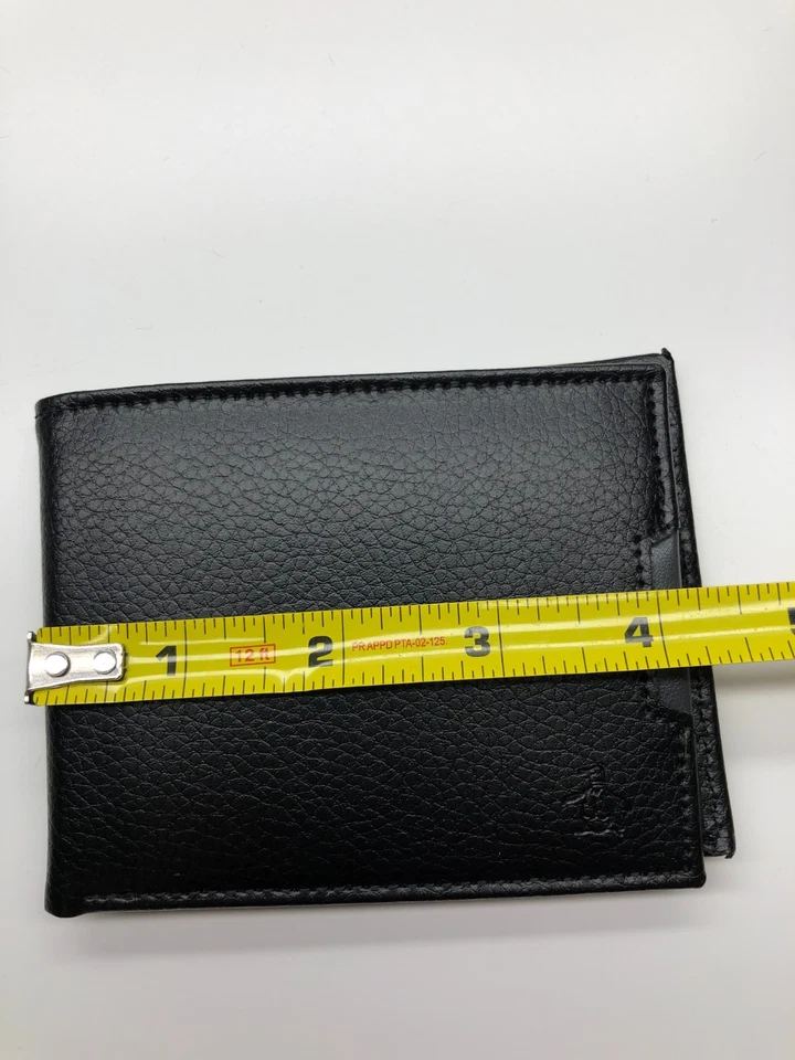 Cartera plegable An Original Penguin negra gris para hombre tarjeta de crédito dinero identificación cuero Foto 4 de 4