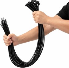 On1shelf® Black Extra Long Heavy Duty Cable Ties 1000mm x 12.0mm - 40 Inch Zip