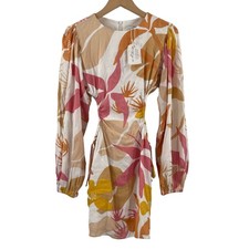 SABO SKIRT Zahlee Dress Size Extra Small Floral Sunset Cutout Crepe Mini NWT