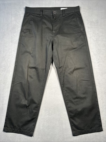 Volcom Mens Size 34x29* Relaxed Straight Fit Loose Skate Canvas Black Pants