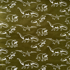 Super Snuggle Flannel Green Cotton Fabric-Dino Glow- BTY x 43in