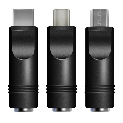 Micro-USB Mini-USB USB-C Zu DC 5V 2,1mm Klinke Buchse Netzadapter Schwarz