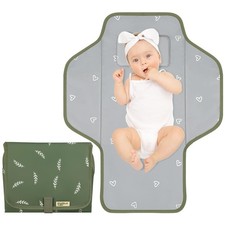 Baby Portable Changing Pad Travel - Waterproof Compact Diaper Changing Mat wi...