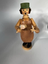 Original Wood Erzgebirge Germany Incense Smoker-wood Worker  With Apron