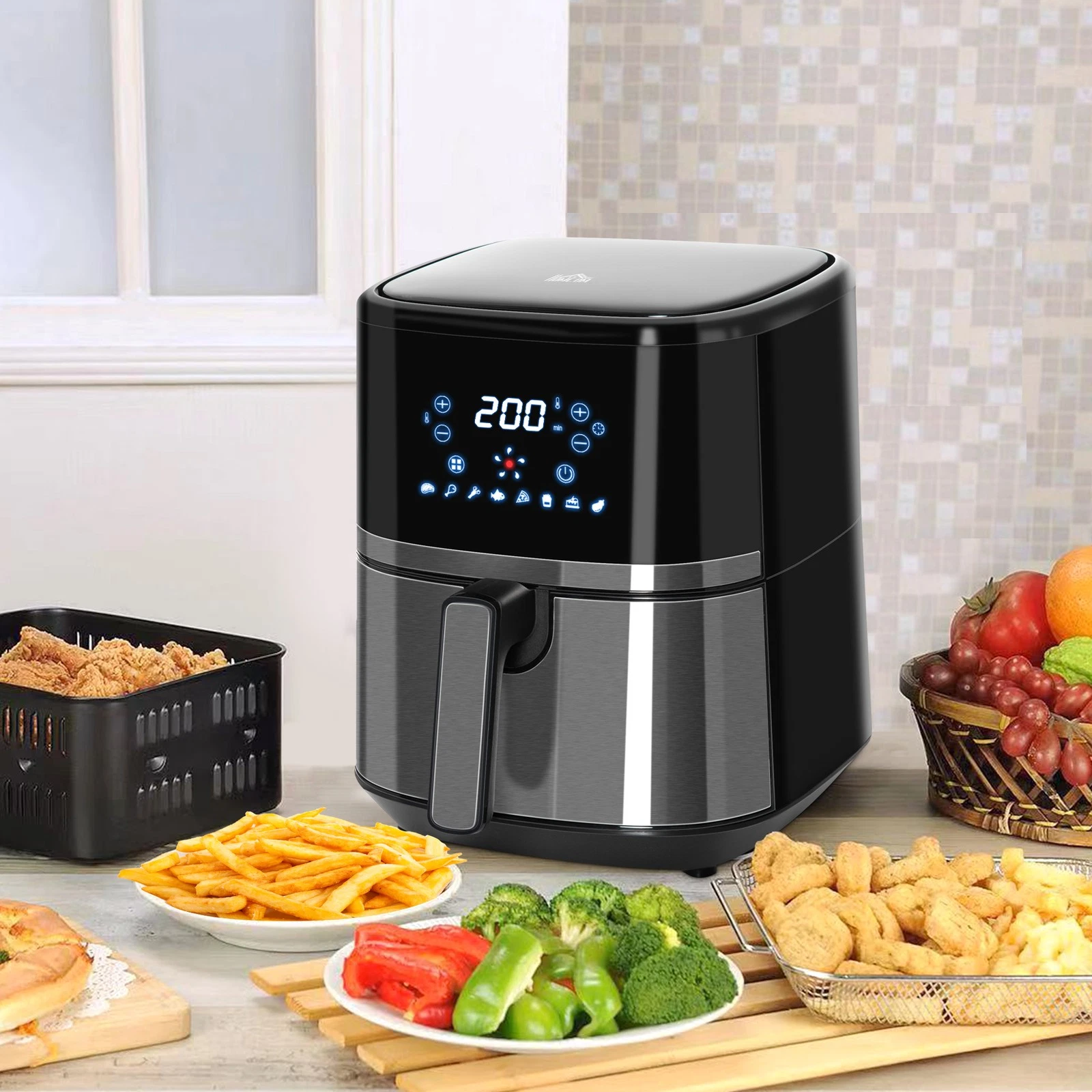 Air Fryer 1500W 4.5L with Digital Display Rapid Air Circulation and Timer
Opens in a new window or t