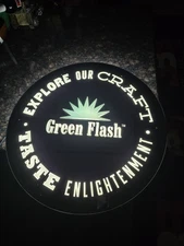Green Flash craft beer neon type led 24" round bar sign lighted pub rare display