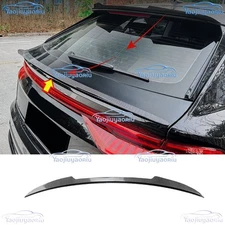 For Audi Q8 SQ8 2019-23 Rear Tail Trunk Spoiler Wing Lip Trim ABS Carbon Fiber