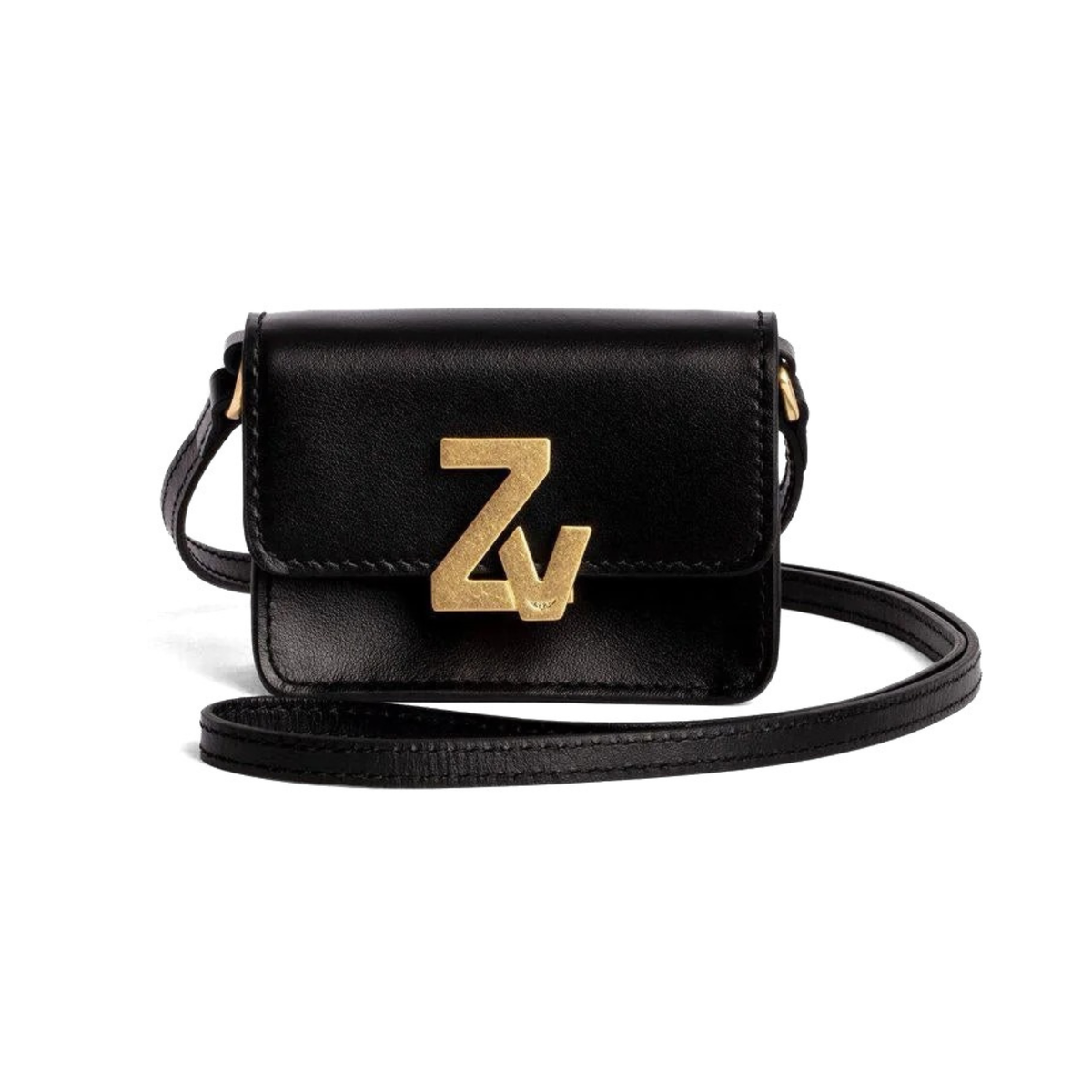 ZADIG & VOLTAIRE ブラックショルダーバッグ LWBA00001_NOIR_GOLD_PACKSHOT_6