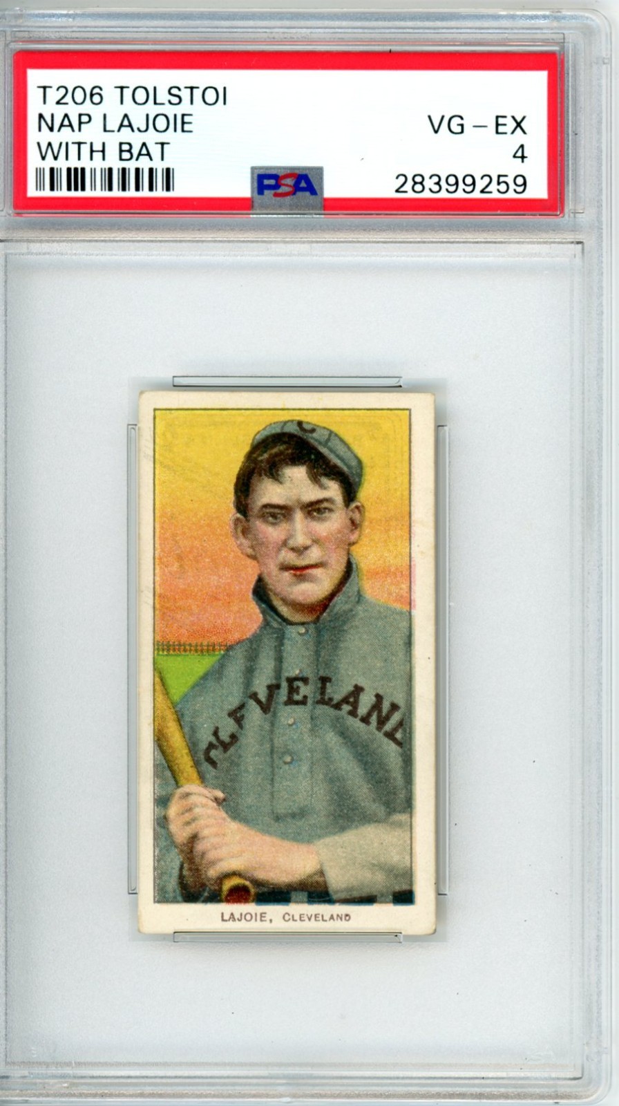 T206	Tolstoi	Nap Lajoie	W/ Bat	PSA 4