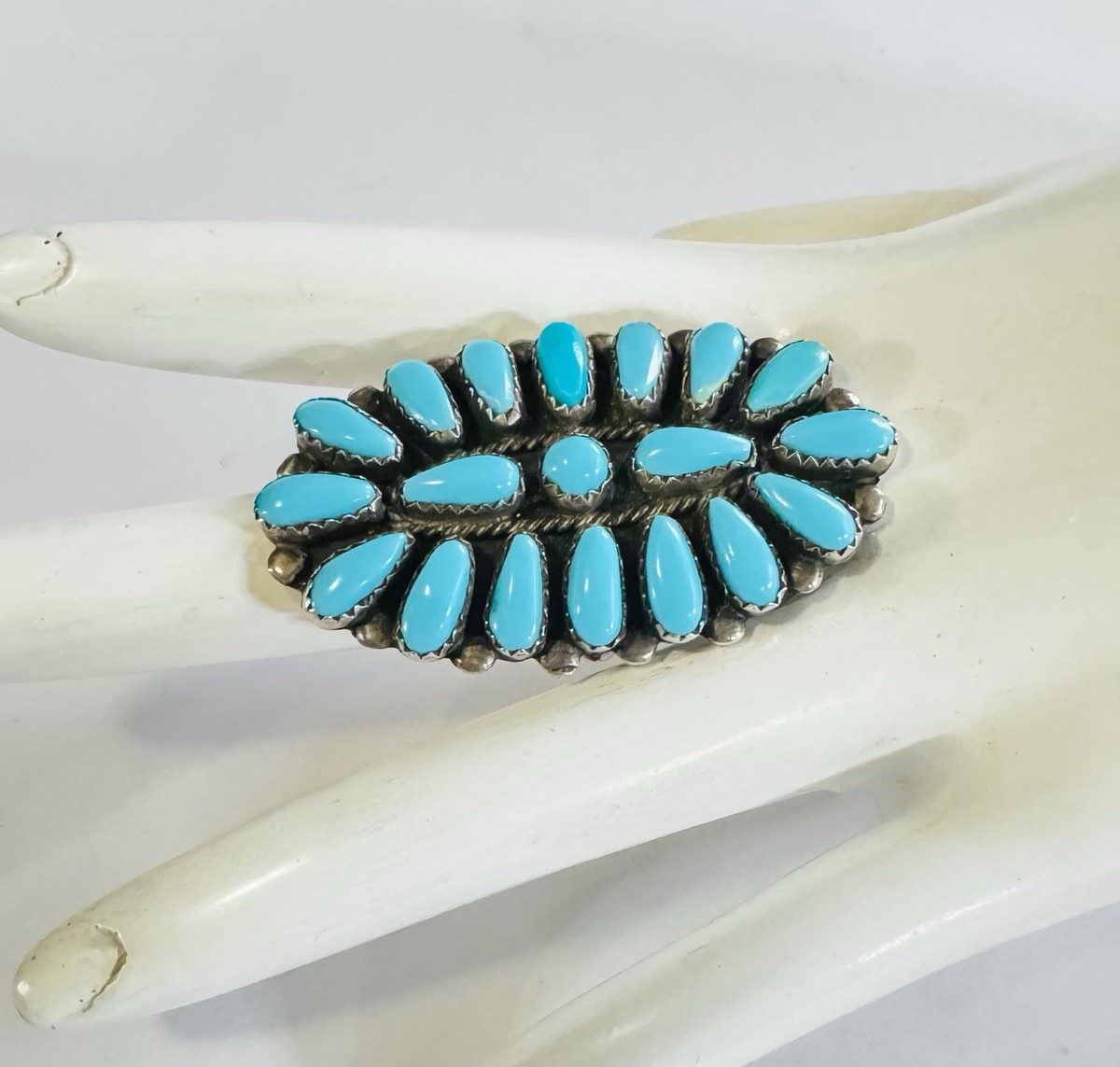 Amazing Ev Jones (d) Vintage Native American Navajo Turquoise Sterling Silver Bracelet Amazing Ev Jones (d) Vintage Native American Navajo Turquoise Sterling Silver Bracelet