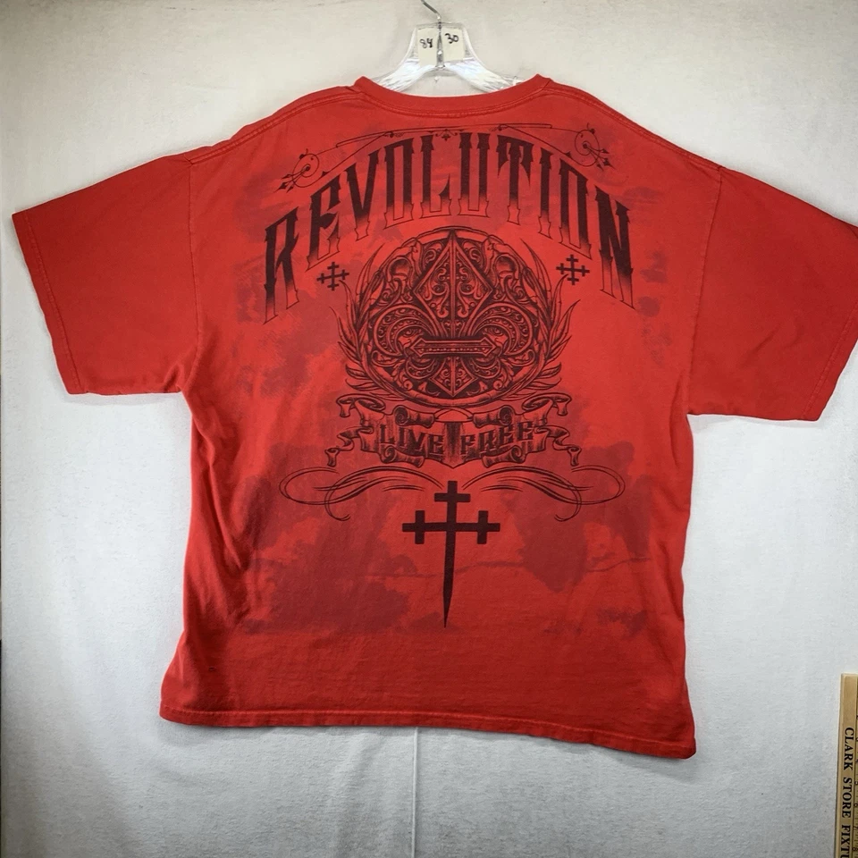 Y2k MMA Elite TAPOUT UFC Flocado Flor de Lis Jumbo Impresión AOP Aflicción Logo Foto 3 de 4