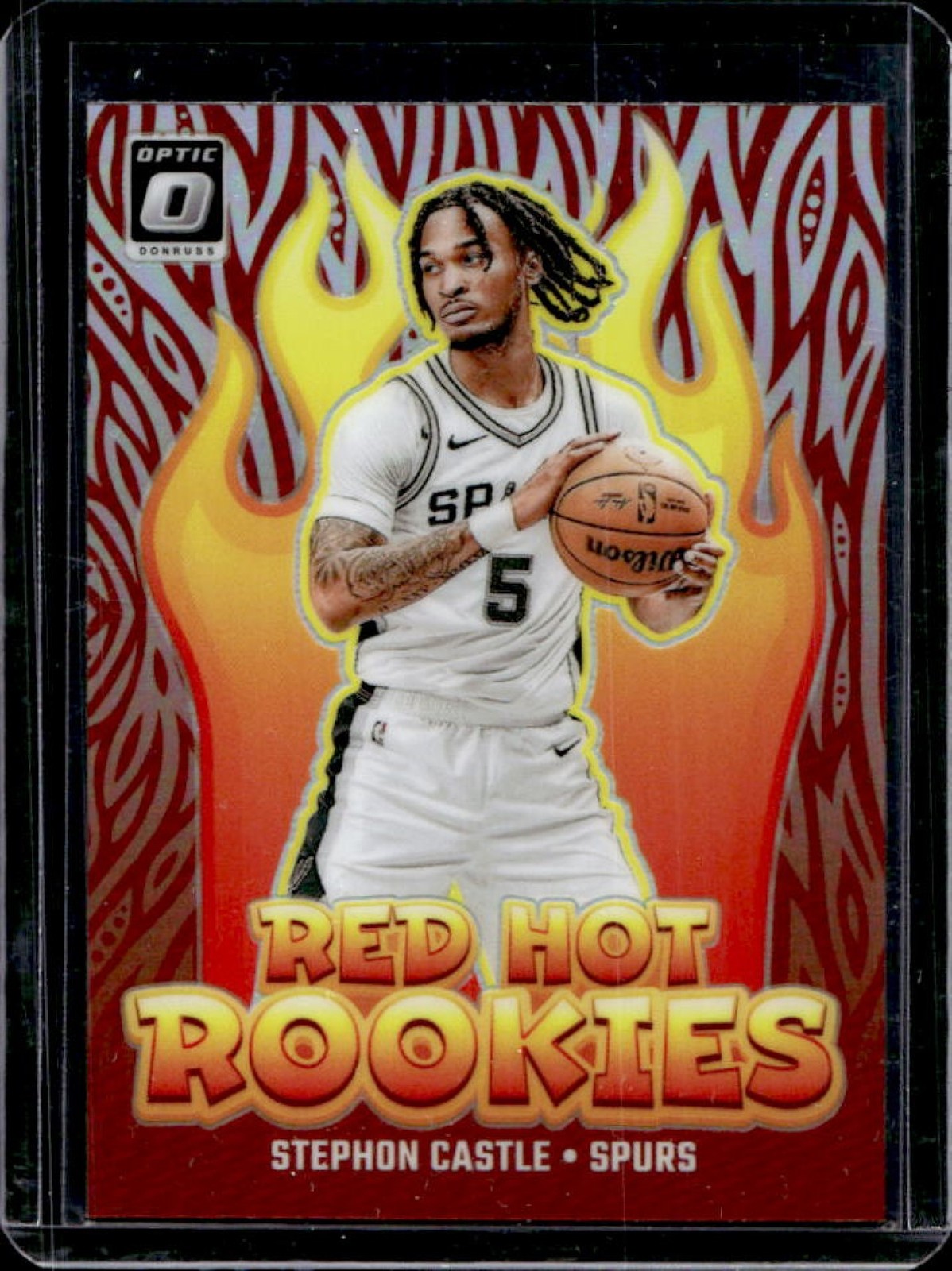 2024-25 Panini Donruss Optic Stephon Castle Red Hot Rookies Holo RC #13 Spurs