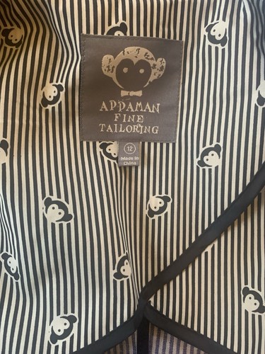 APPAMAN Boys Tailored Pinstripe Jacket-Size 12- Blue/Wht- - Picture 4 of 5