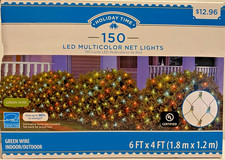 Holiday Time 150 LED Multicolor Net Lights Green Wire Indoor/Outdoor NIB
