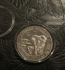 Rare 2015 Somali 100 Shillings Elephant 1 Oz 999 Silver Coin Low Mintage