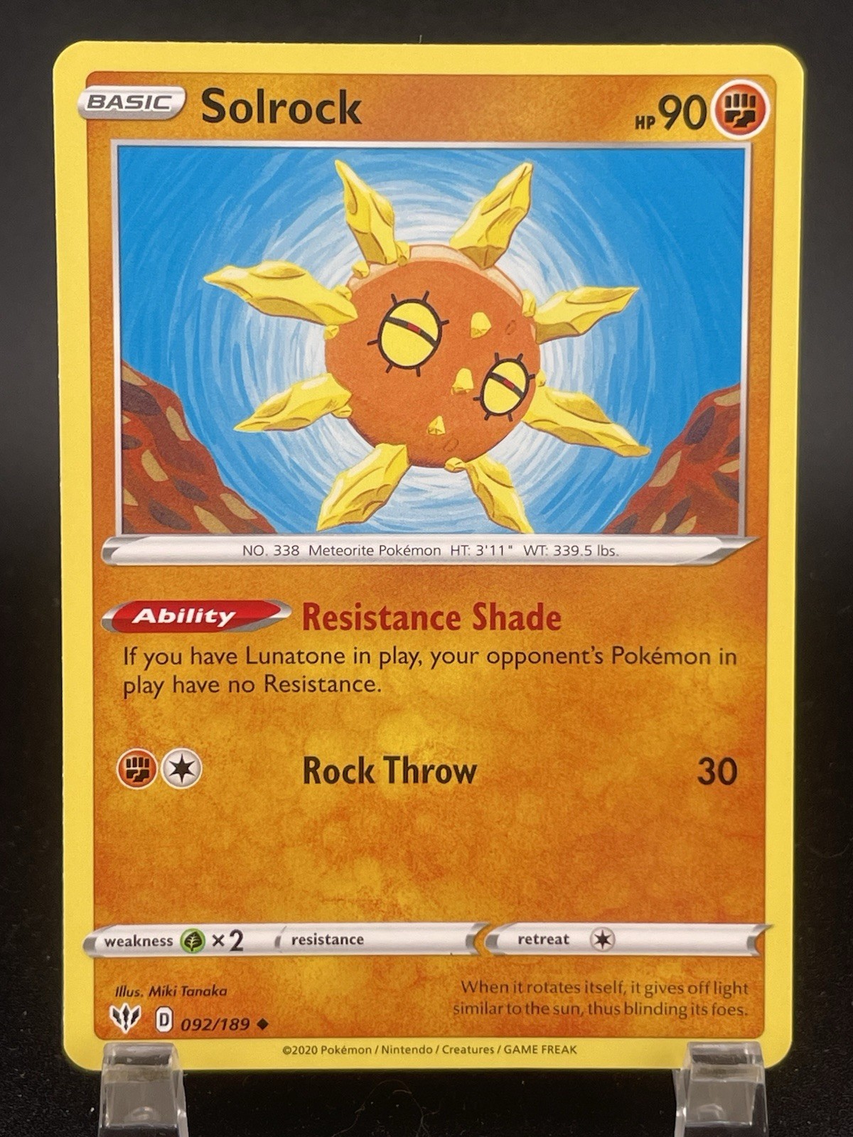 Solrock 092/189 Uncommon Darkness Ablaze Pokemon NM TCG Card Bin-2927