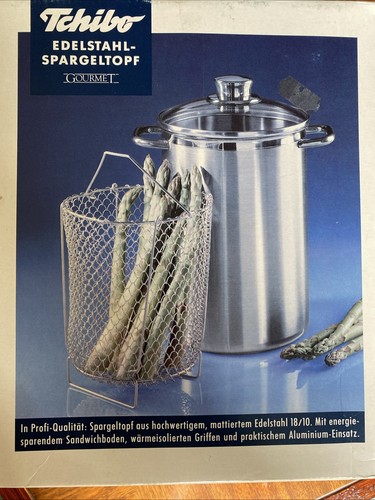 SPARGELTOPF VON TCHIBO GOURMET MATTER EDELSTAHL 18/10 ROSTFREI ENERGIESPARBODEN - Bild 3 von 8