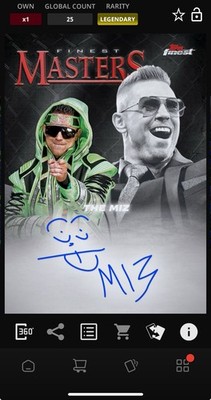 DIGITAL TOPPS WWE SLAM The Miz LEGENDARY BLACK MASTERS SIGNATURE /25 Read