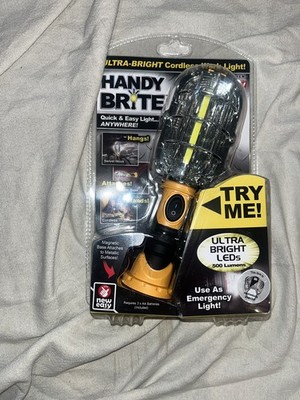Handy Brite Ultra 500 Lumens LED BATTERY Cordless Magnet Flashlight-HANDS FREE