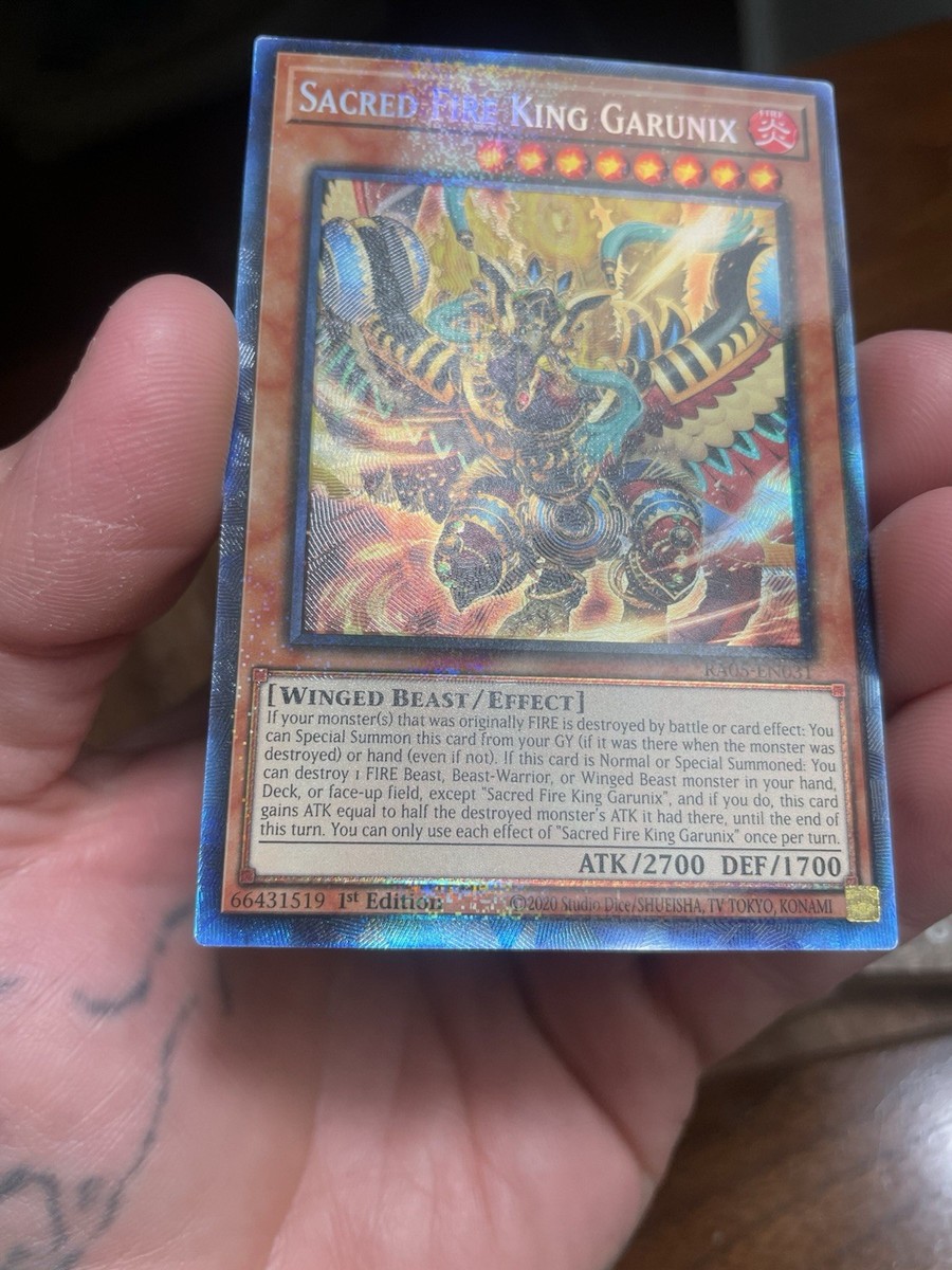 YuGiOh Sacred Fire King Garunix 1st Edition RA05-EN031 Collector
