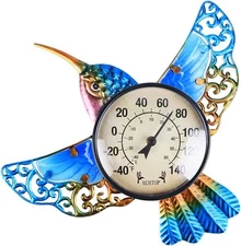 MUMTOP Indoor Outdoor Thermometer Hummingbird Waterproof Wall 