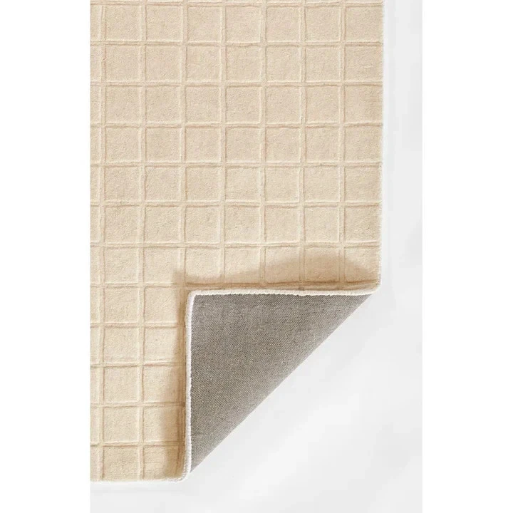 Ivory woolen Hand Tufted Carpet Area Rug for Living Room Bedroom - Image 3 of 4