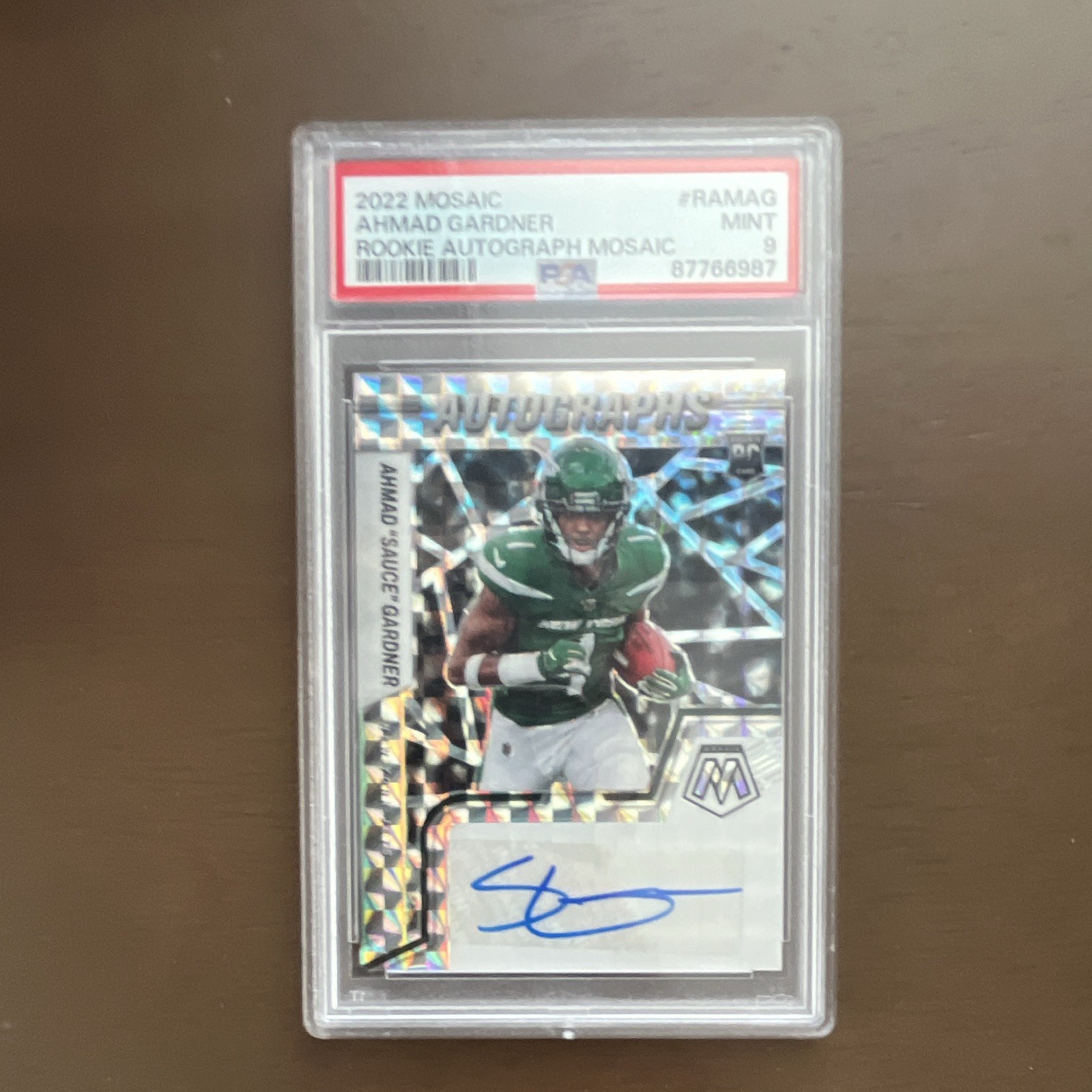 2022 Panini Mosaic Ahmad "Sauce" Gardner RC Auto #RAM-AG Jets