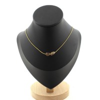 Steine Und MinéRaux. Halskette 2 Perlen Auralite Du Canada. Kette Stahl Golden