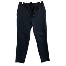 Carolina Herrera Dress Pants Womens 4 Blue Tie Waist Skinny Leg Office Career