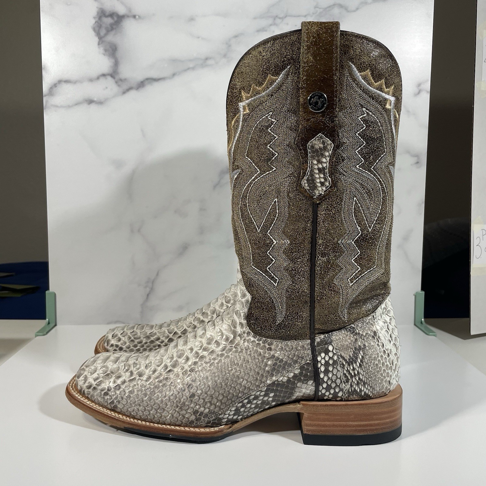 Tanner Mark Exotic Leather Python Matte Natural B… - image 4