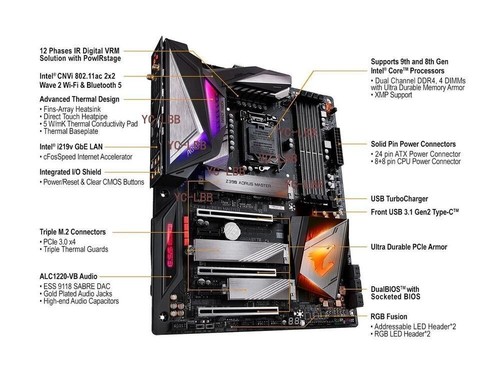 Carte mère ATX GIGABYTE Z390 AORUS MASTER LGA 1151 (série 300) - Photo 6/8