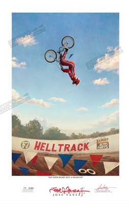 JOSE YANEZ ''BACKFLIP'' SIGNED AUTOGRAPH RAD MOVIE POSTER ART 11X17