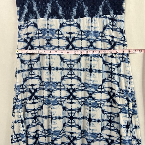 Style & Co Maxi Dress Womens Large Shift Blue White Tie-Dye Asymmetrical - Picture 9 of 14