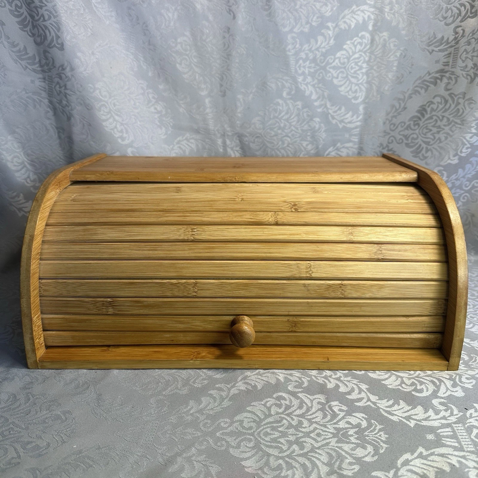 Vintage Roll Top Bread Box 16” MCM