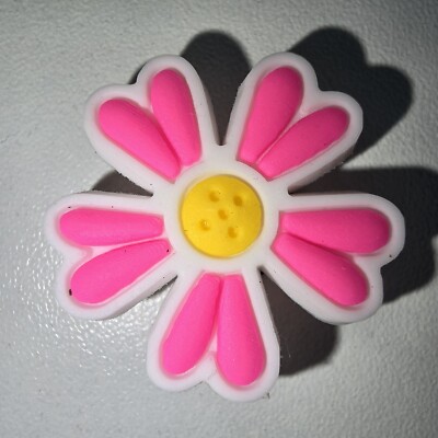 Weiß, Rosa & Gelb Gänseblümchen Blume Charms für Crocs, Blase Slides & Clogs