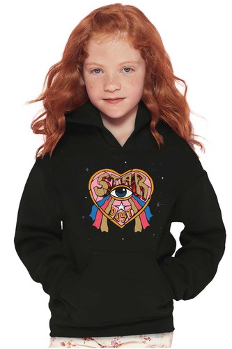 Star Dust All Seeing Eye Heart Rainbow Tears Youth Hooded Sweatshirt Boy or Girl - Picture 5 of 7