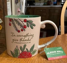 SpectrumDesign Sleigh Bell Bistro Coffee Mug In Everything Give Thanks
