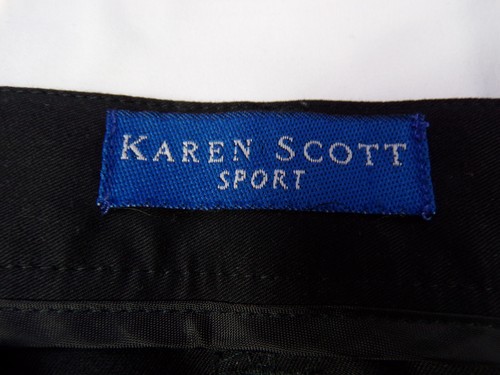 Vintage Karen Scott Sport Shorts Hi Rise Women 14 Black Poly Pleat ZipE25 - Picture 3 of 7