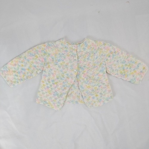 Vintage Baby Gitls Pastel Crocheted Jacket Dress