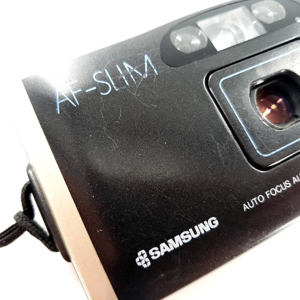 Пленочная камера Samsung AF-Slim 35 мм Point & Shoot кварцевая дата в комплекте в коробке работает - Изображение 4 из 4
