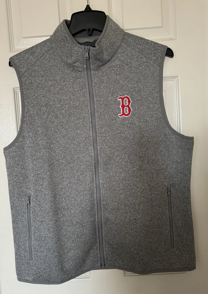 Vineyard Vines Men’s Large Boston Red Sox Grey Mountain Sweater Fleece Vest NEW - Image 2 of 4