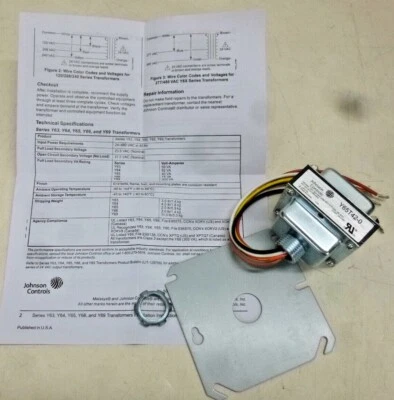 NEW! JOHNSON CONTROLS Class 2 Transformer, Open, 120V AC, 208V AC, Y65T42-0
