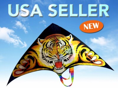 78'' Tiger head Kite Toy Fun Gift Outside free flying Line k74