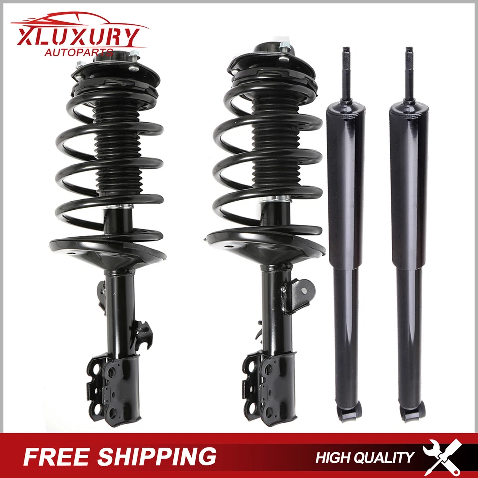 Puntal de amortiguador completo de 4 piezas con conjunto de resorte helicoidal para Toyota Sienna 1999-03 tracción delantera Foto 3 de 4