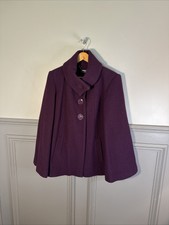 Long Tall Sally Cape Coat Prune Plum 10 Purple Swing Sway