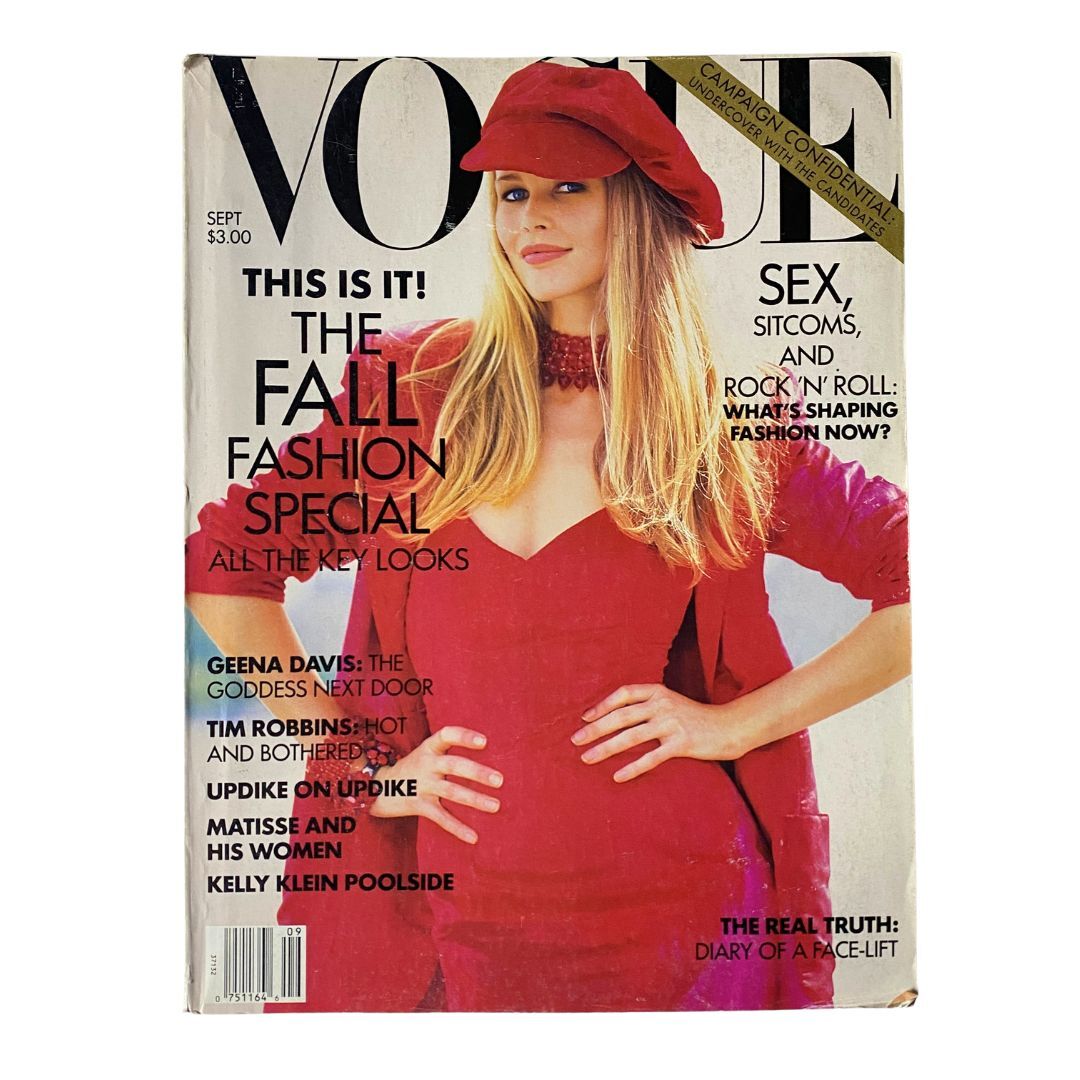 VTG Vogue Magazine September 1992 Claudia Schiffer by Arthur