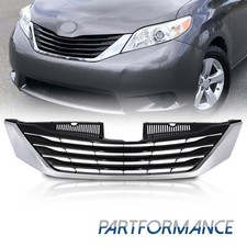 Black Chrome Front Bumper Grille Assembly For 2011-2017 Toyota Sienna Le Van