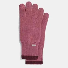 💞 COACH ColorBlocked Knit Tech Gloves, Pink 💞