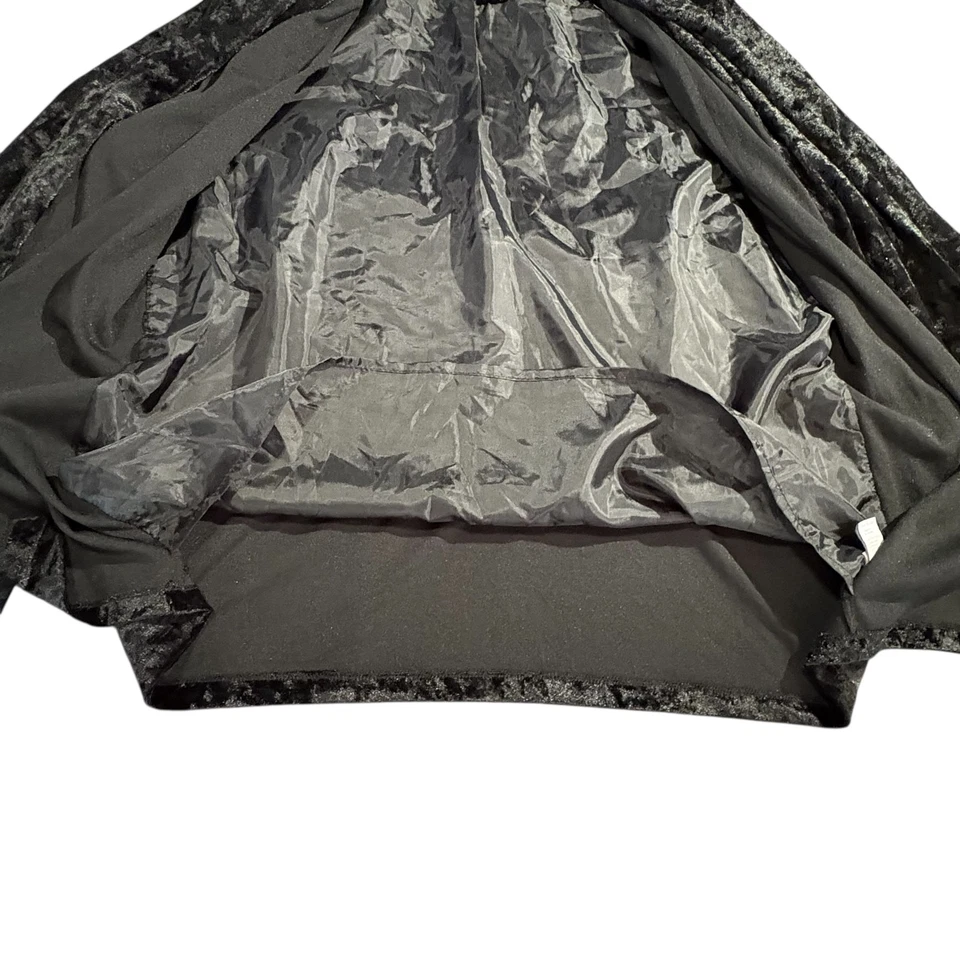 Cárdigan vintage de terciopelo aplastado para mujer XL forrado frente abierto manga larga caprichoso Foto 4 de 4